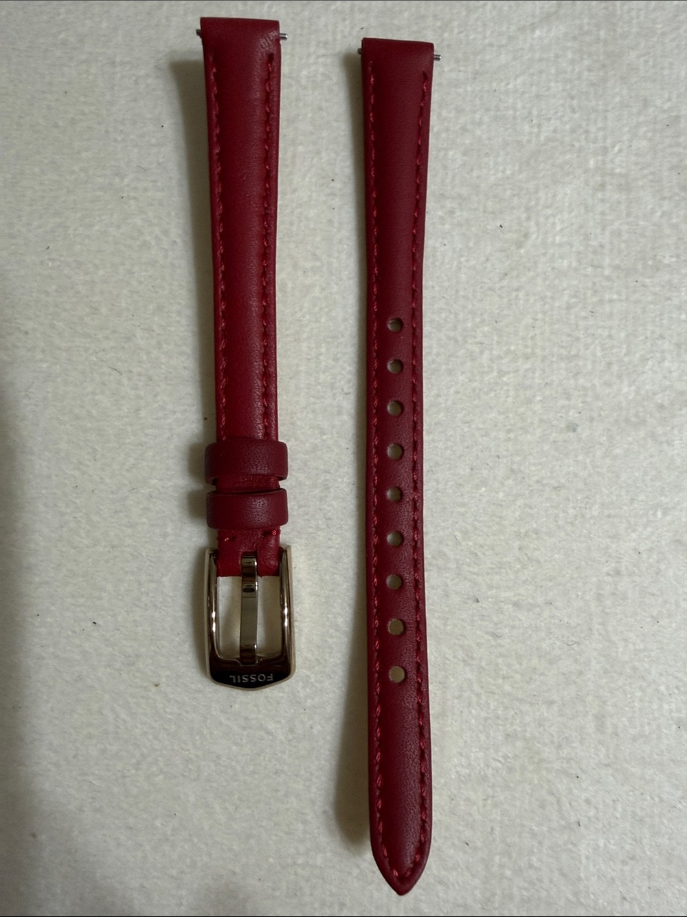 10mm Fossil Women's Red Leather Watch Strap